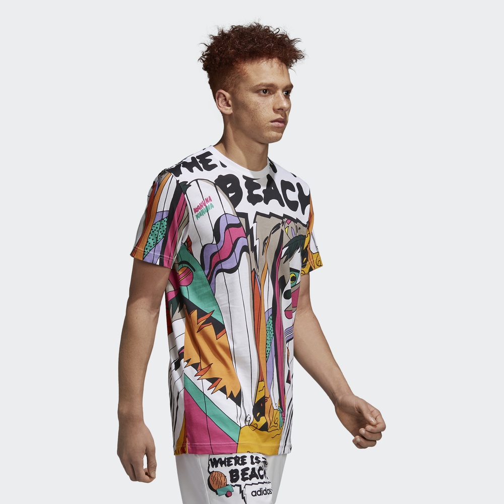 New Mens Adidas Originals CM Tees CE2272 Beach Graphics Tshirt