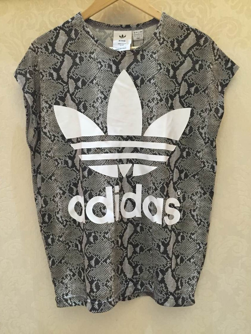 Adidas Original Snakeskin Print T-shrit By HYKE Trefoil Tees S15243 Women Tees