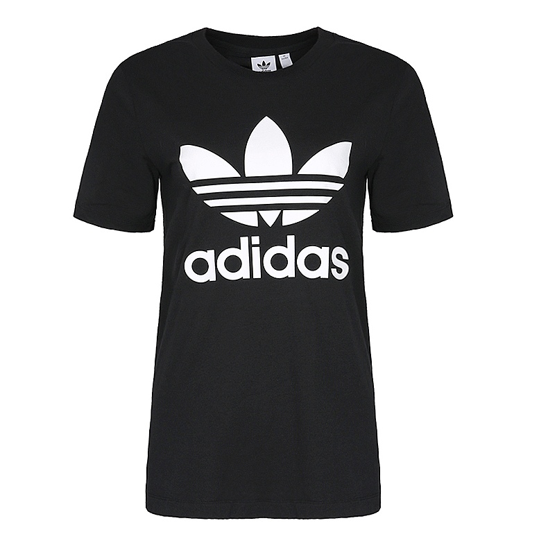 Adidas Originals Womens Trefoil Tees Black Short Sleeve CV9888 Sport Tees