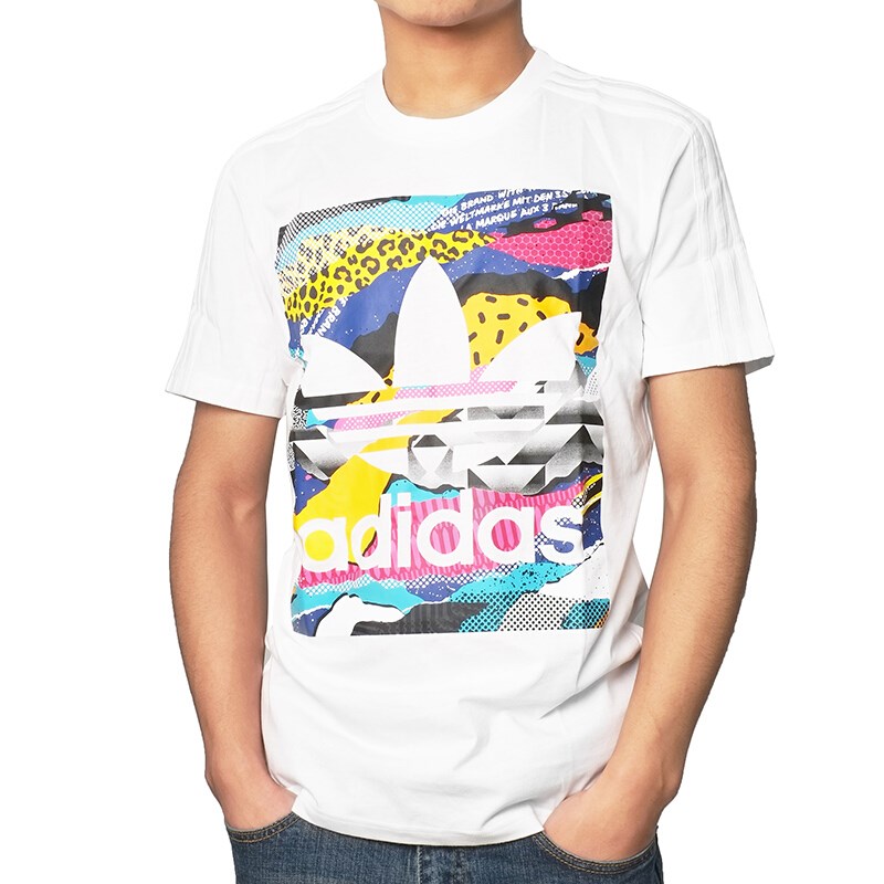 Adidas Originals Mens Los Angeles Box Graphic Tees BK7693 White Tshirt