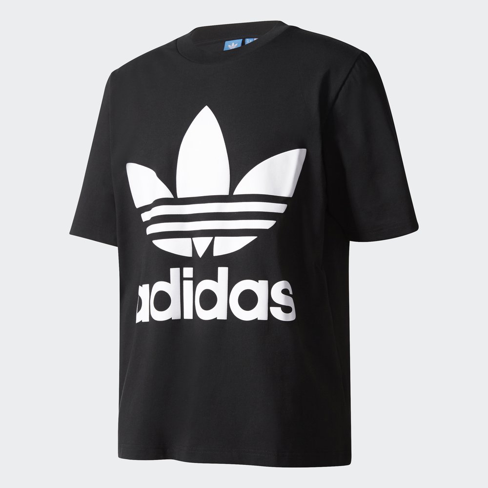Adidas Originals AC Boxy Tees Mens Tonal Relax Fit BK7175 T-Shirt Black Summer Tees 