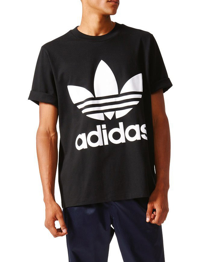 Adidas Originals AC Boxy Tees Mens Tonal Relax Fit BK7175 T-Shirt Black Summer Tees 