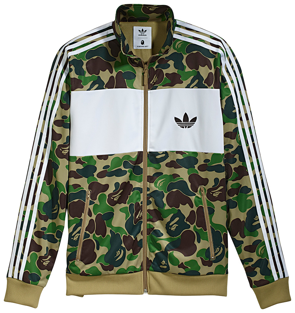 Original Adidas X Bape Firebird Track Jacket BK4569 Green Camo Bape Zip Jacket
