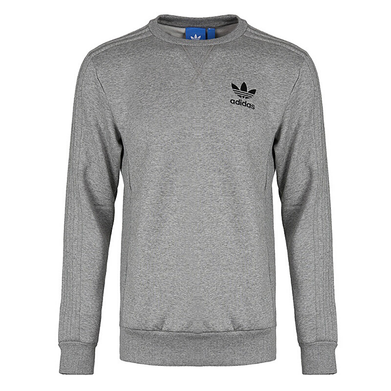 Adidas Essentials Fleece Crew Sweatershirts BR4210 Grey Long Sleeve Tshirt