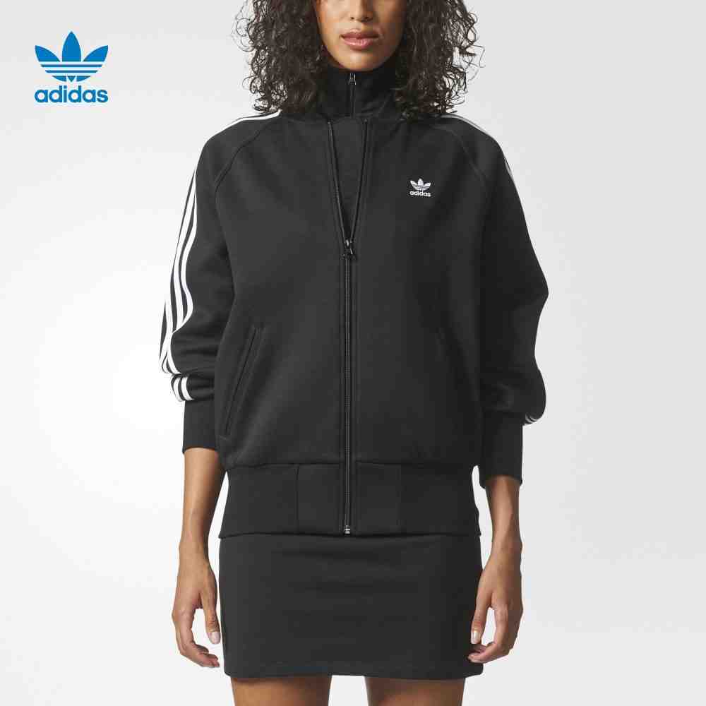 Adidas BR4436 Women Original 3 Stripe Track Top Jacket Black Superstar Jacket
