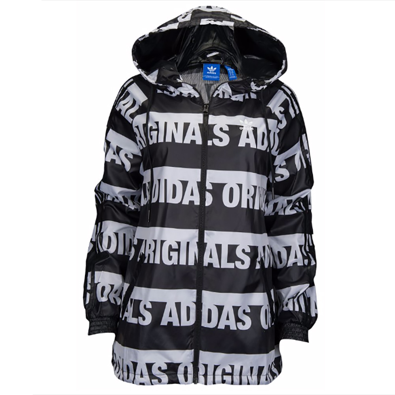 Adidas Womens Windbreaker Jacket Black BR7859 Berlin Hoody
