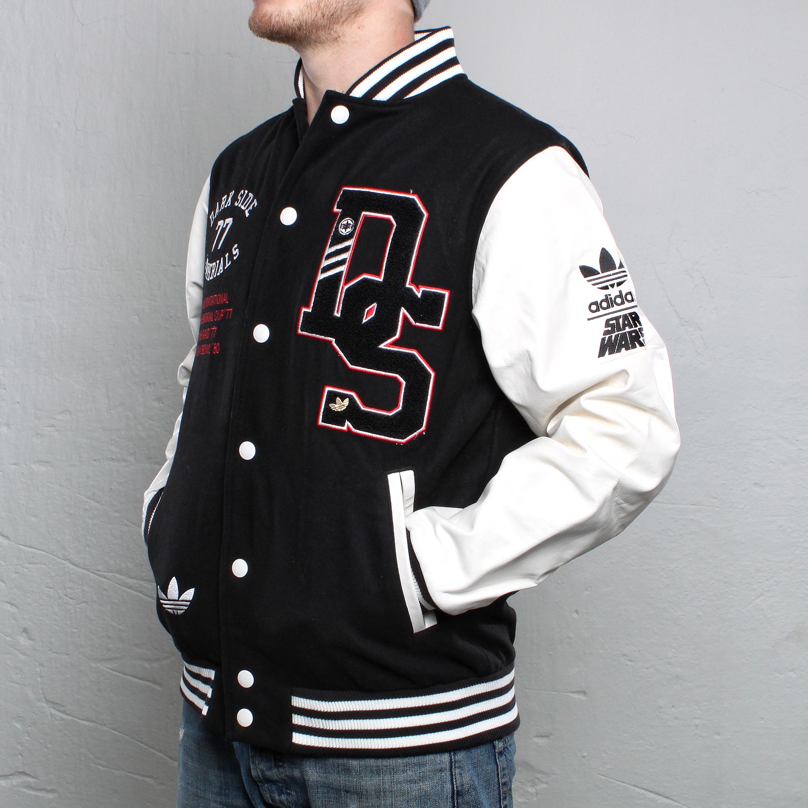 ORIGINAL ADIDAS X STAR WARS DS VARSITY JACKET FALL SUPER DEATH STORMTROOPER ADIDAS P01685 COAT