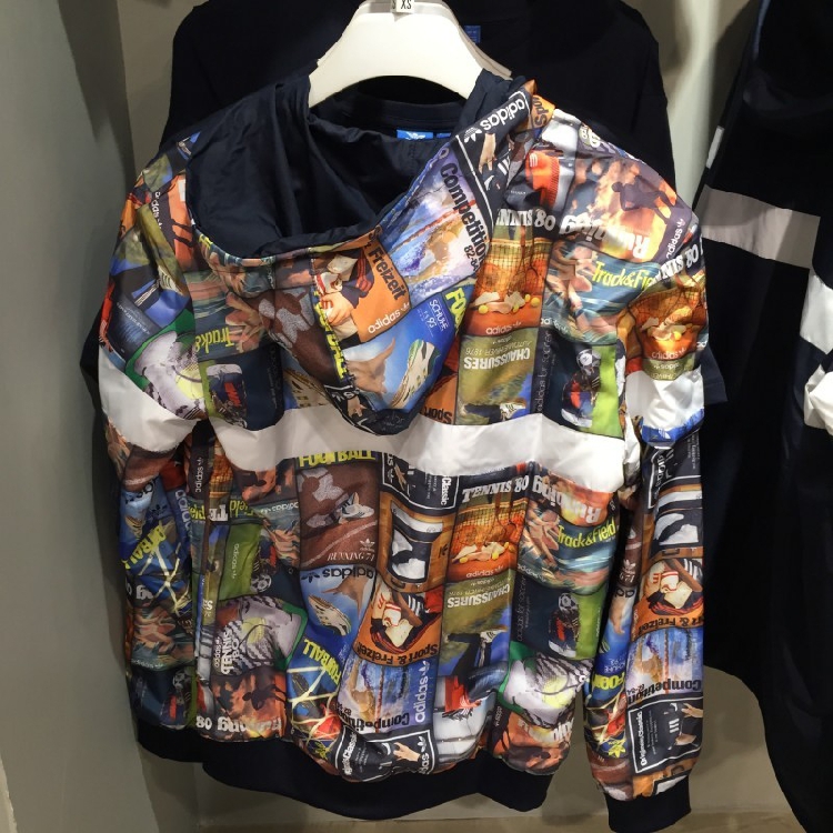 Original Adidas BTS Reversible Windbreaker Jacket AY7773 Multicolour Back To School Hoody