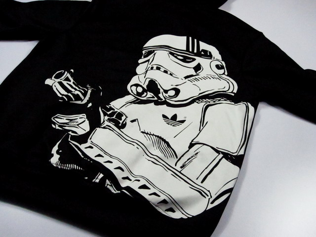 Original Adidas Stormtrooper Hoody Star Wars Flock Track Top Jacket pure Black P99646 Authentic Adidas Hoody 