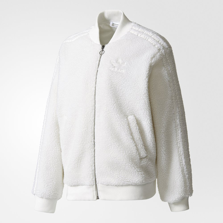 Original Adidas Superstar Track Jacket White Caliroots SST BR5191 Buff Sherpa Fleece Jacket