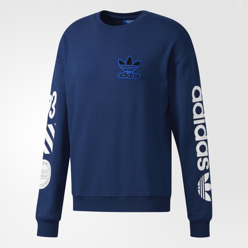 Adidas Mens Originals Crew Sweatshirt NY BQ0898 Navy Sweater