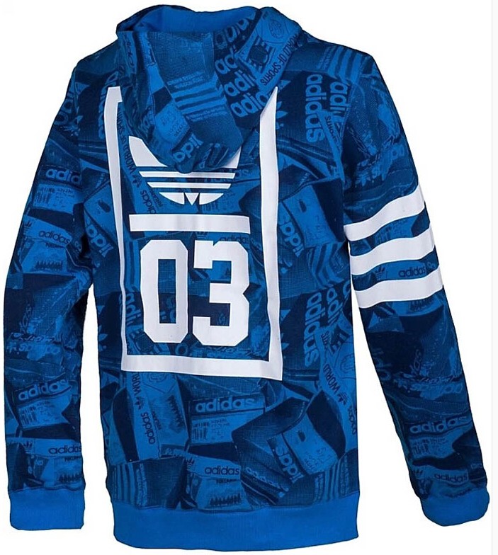 Adidas Originals Mens Zaketa S06972 Blue Jacket Foil Street Full Zip Hoodie