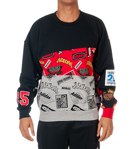 Adidas Originals Mens 25th Jams Blocked Black Crew Neck Sweatshirt AB1544 Nigo Sweats Hoody