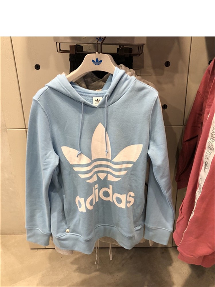 Adidas Trefoil Hoodie Blue Womens Sport DH3145 Hoodies
