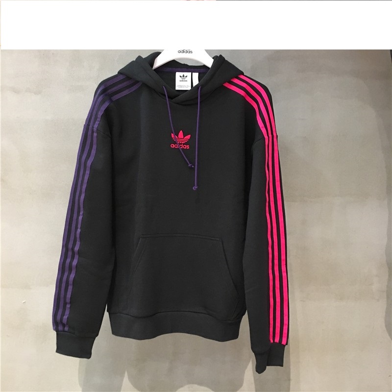 Adidas 3-Stripes Hoodie Black Sportive Sweatshirt EC3674 Hoody