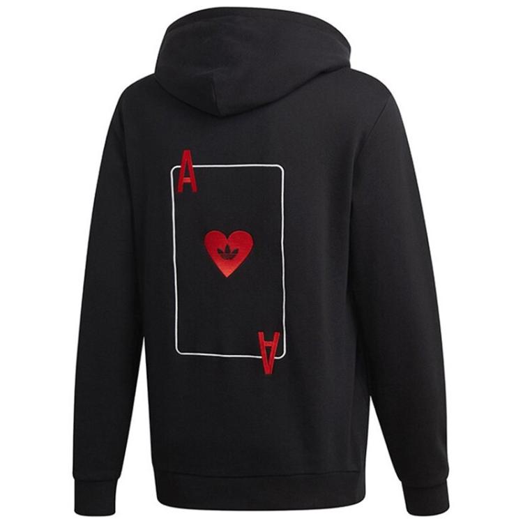 Original Adidas Valentine's Card Popover Hoody Black FH7887 Mens V Day Hoodie