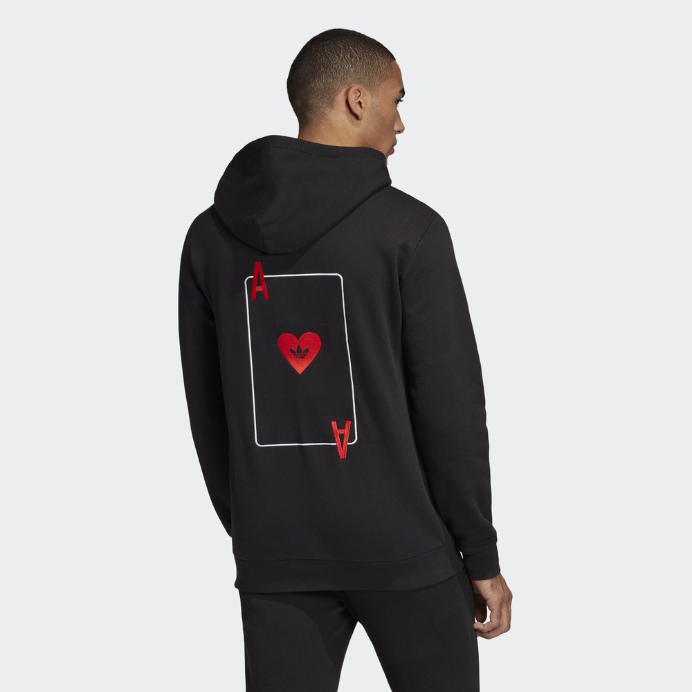 Original Adidas Valentine's Card Popover Hoody Black FH7887 Mens V Day Hoodie
