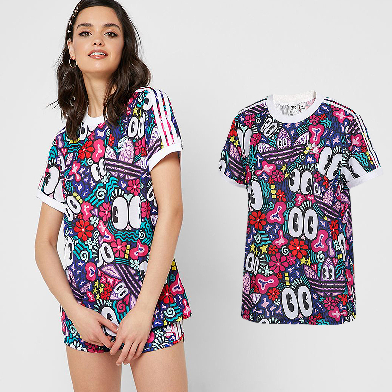 Original Adidas 2019 Women Tees DV2656 Hattie Stewart Summer Eyes 3-Stripes Tees