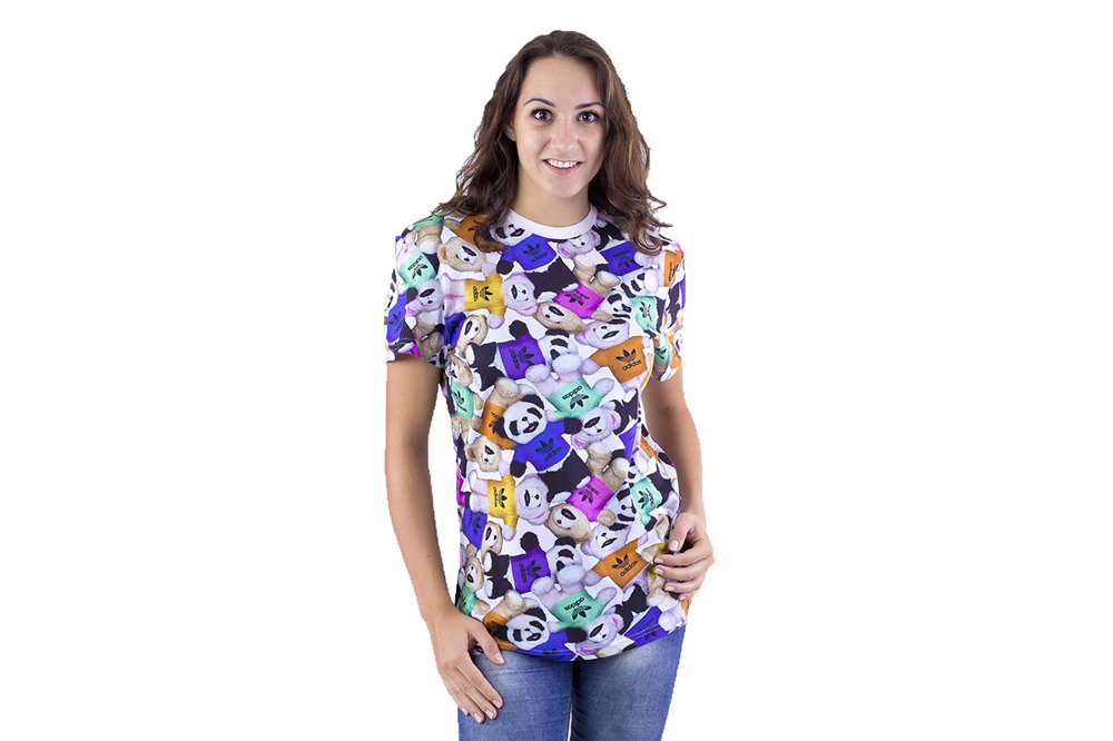 Original Adidas Womens Jeremy Scott Bear Big Tshirt Multicolor W60480 JS Summer Tees