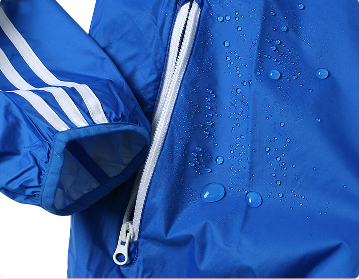 Adidas Blue Windbreaker Jacket O57648 Rain Hoody