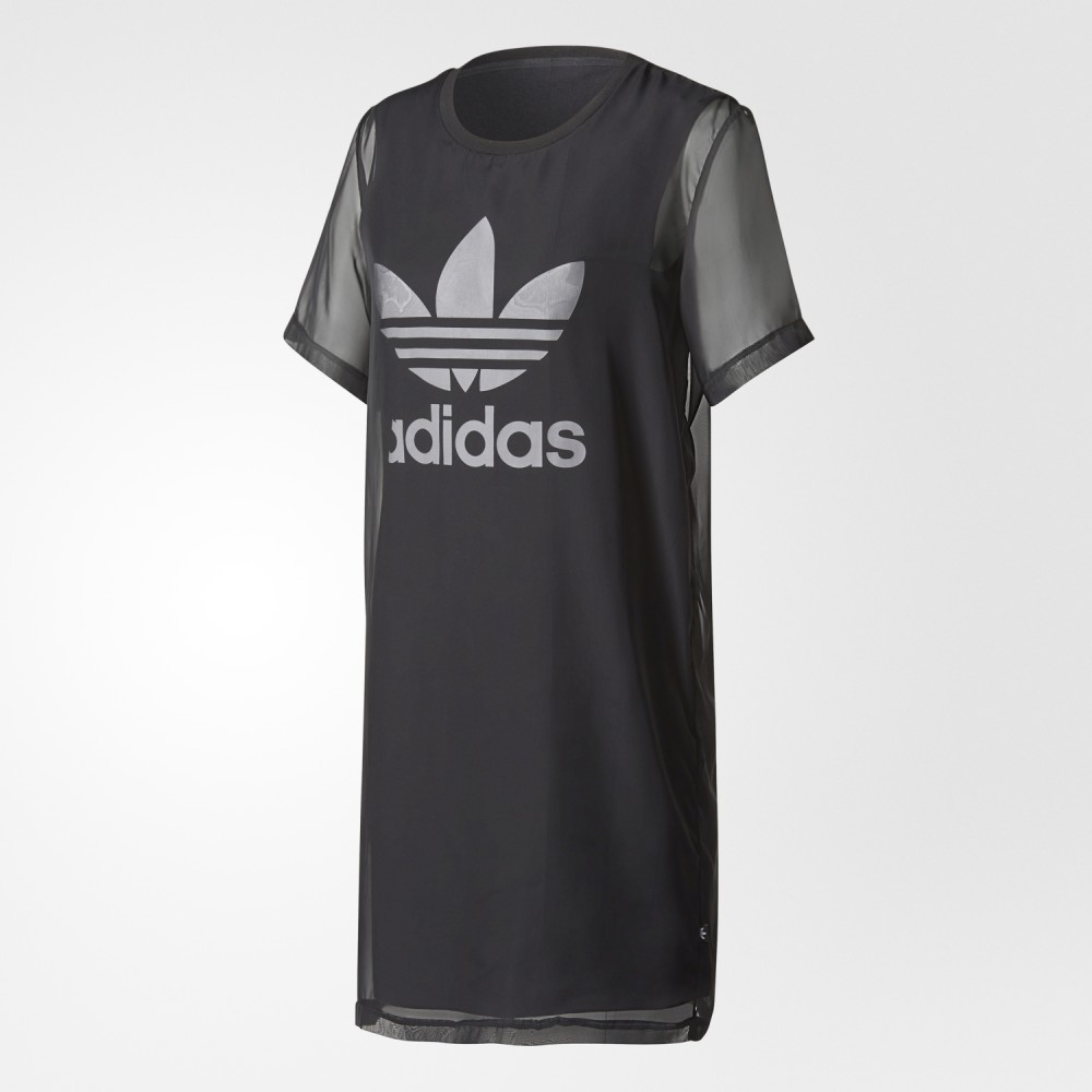 Original Adidas Womens Black Dress CE7294 Mesh Skirt Tees