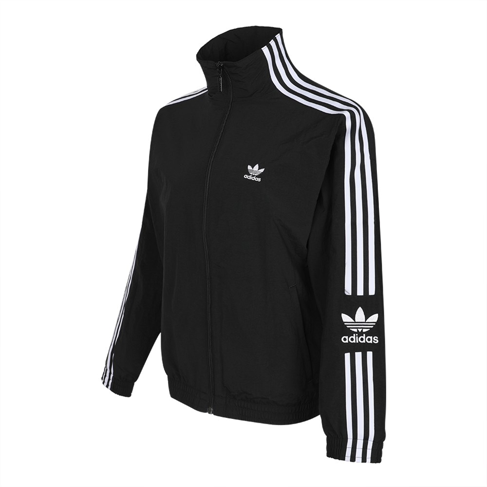 Adidas Original Womens Track Jacket ED7538 Black Three Stripes Lock Up TT Jacket