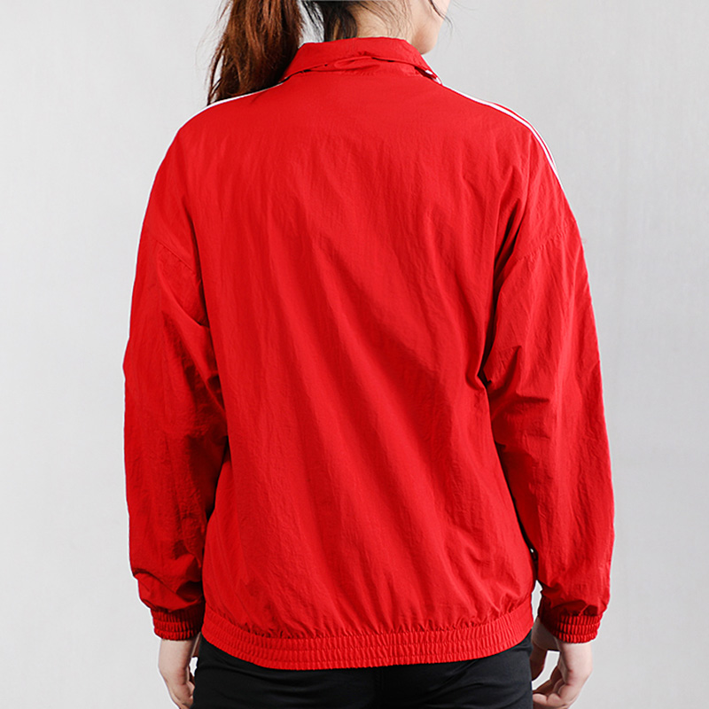 Adidas Original Womens Track Jacket ED7539 Red Three Stripes Lock Up TT Jacket