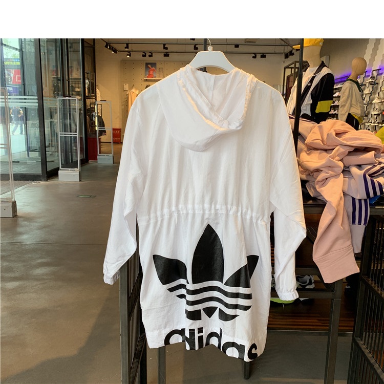 Adidas Womens Windbreaker Long Suit ED4760 Trefoil Jacket