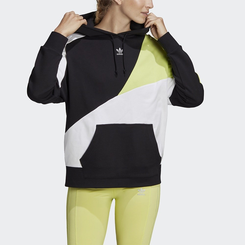 Adidas Originals Womens Colorblock Hoodie FR0557 Black Foot Locker Hoody