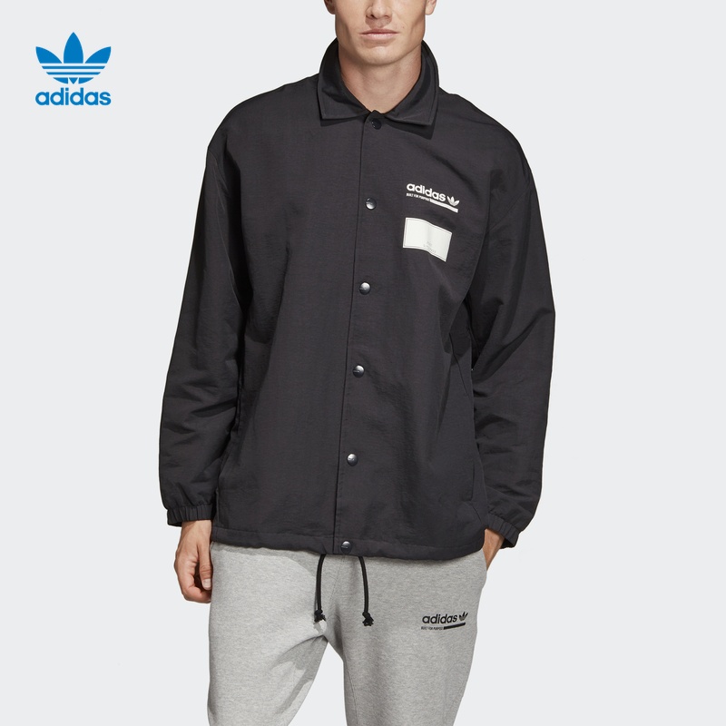 Adidaso Mens Original Logo Print Coach Jacket DX3767 GRP Sport Shirt Jacket