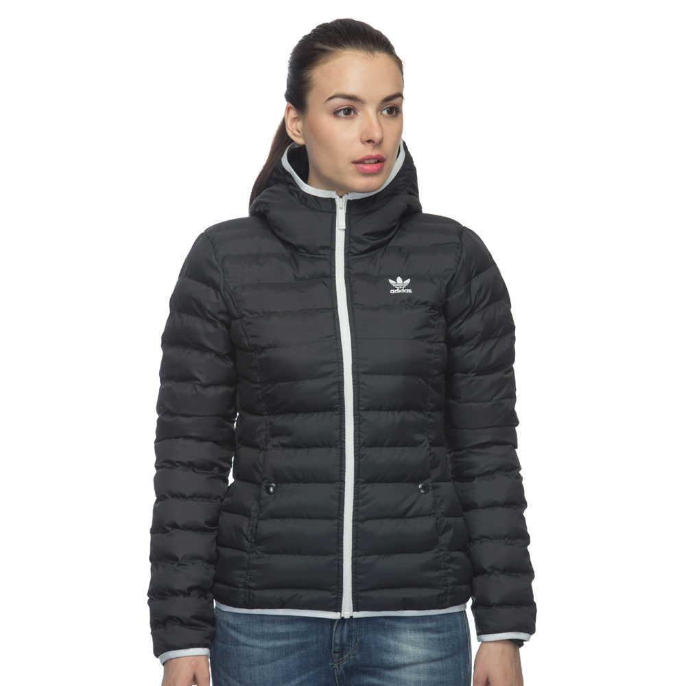 Adidas Womens Slim Padded Hooded Jacket Black M30410 Mont Slim Pad HD Bayan Jacket