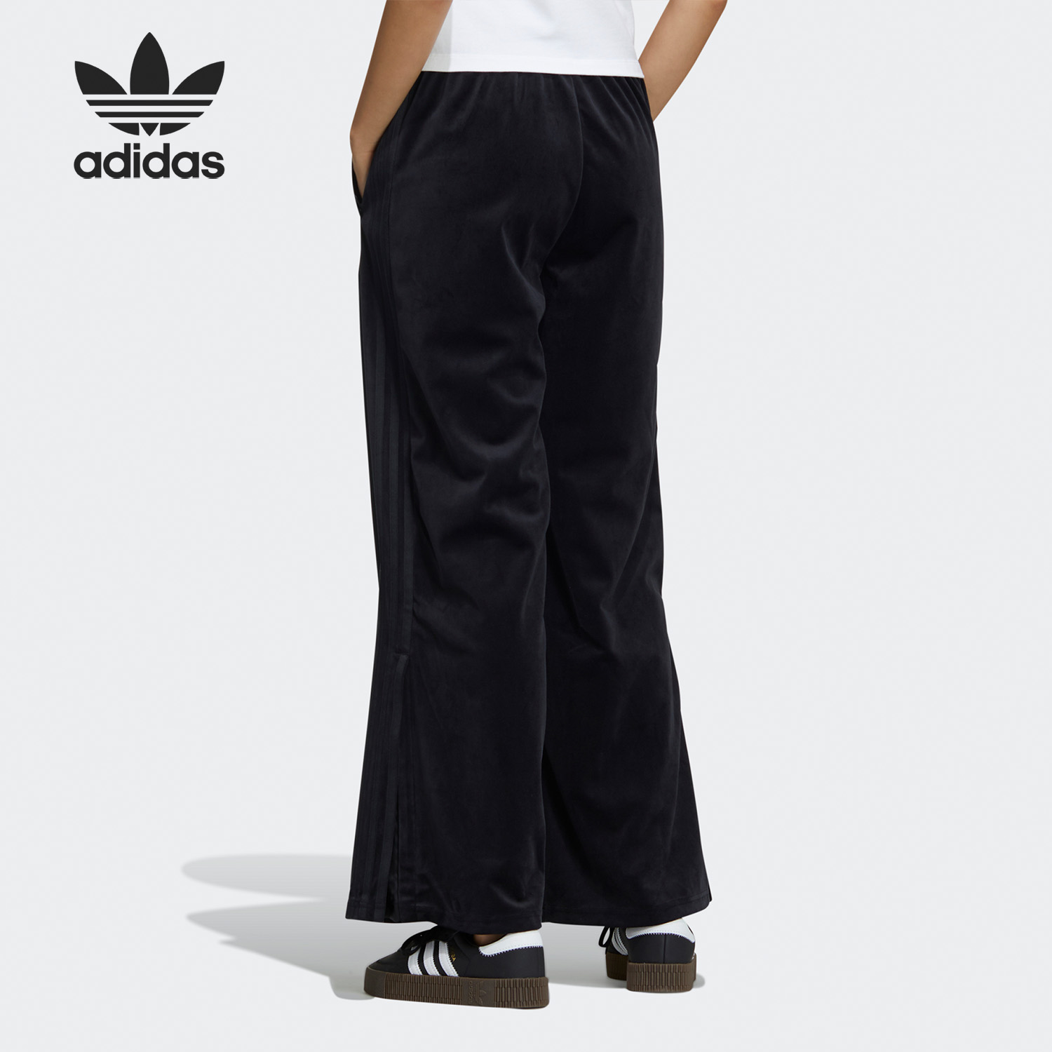 Adidas Original Womens Pink GV2927 Velour Track Pants GV2926 Black Velour Track Jogger Pants