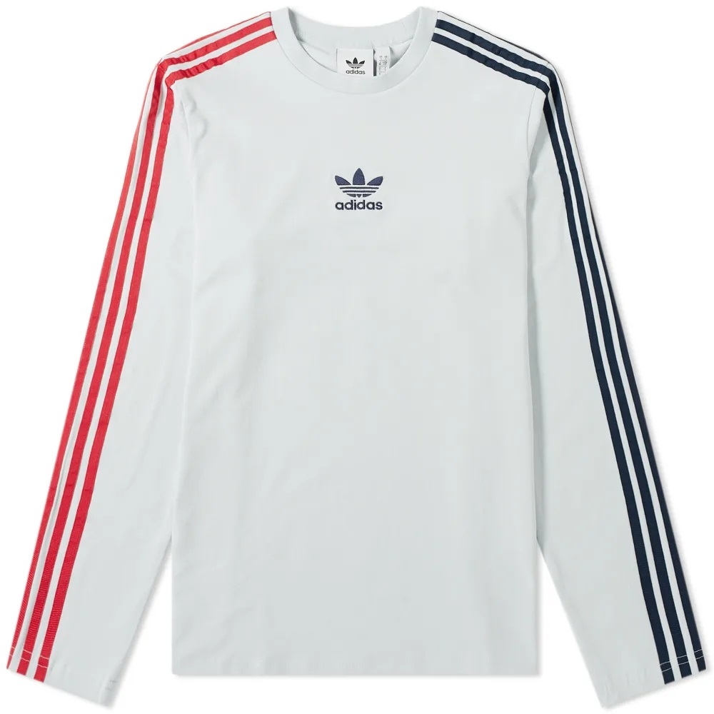 Adidas Long Sleeve Sportive Stripe Tee Clear Grey EC3672 Long Tees
