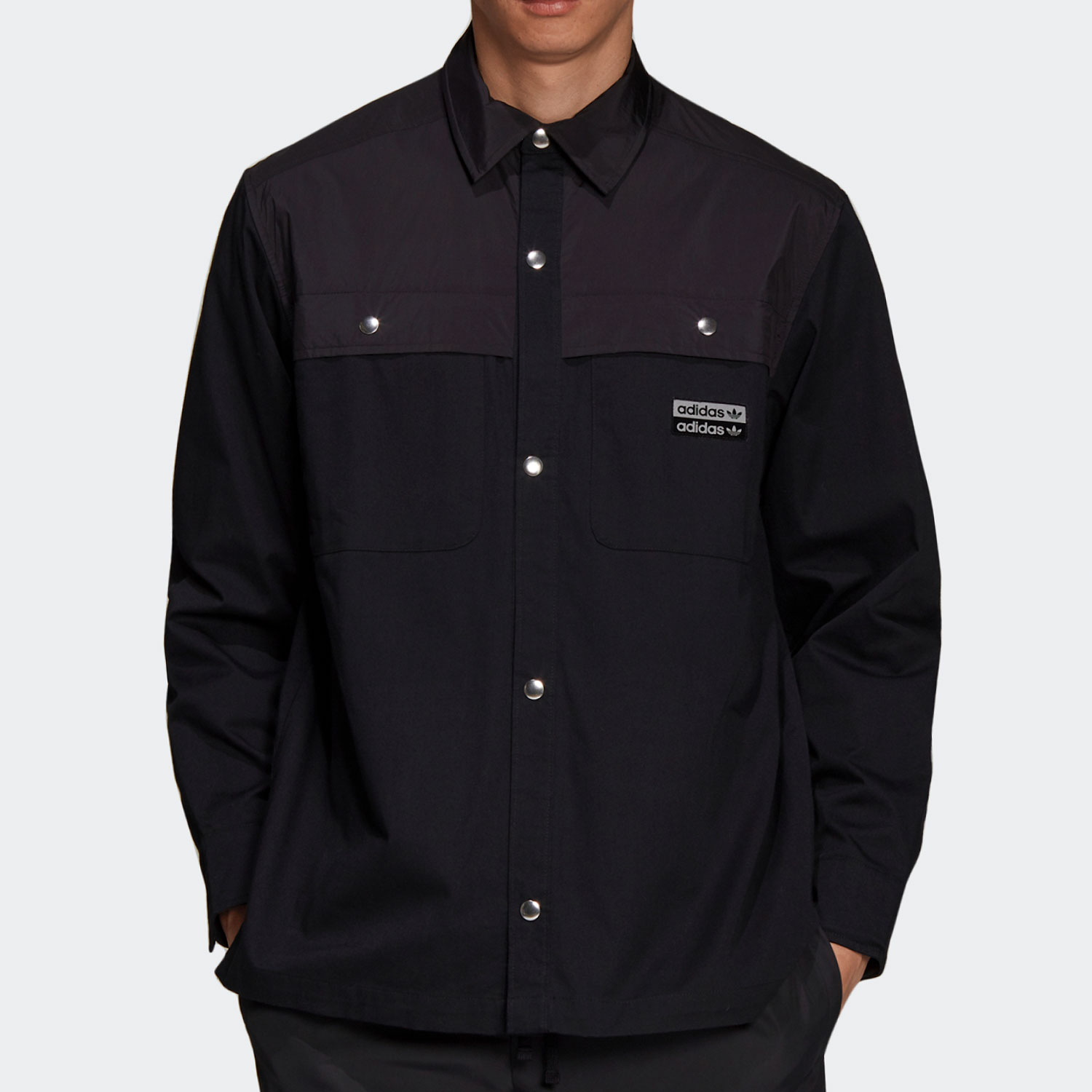 Adidas R.Y.V. Cotton H59874 Twill Long-Sleeve Top Jacket Black Coat