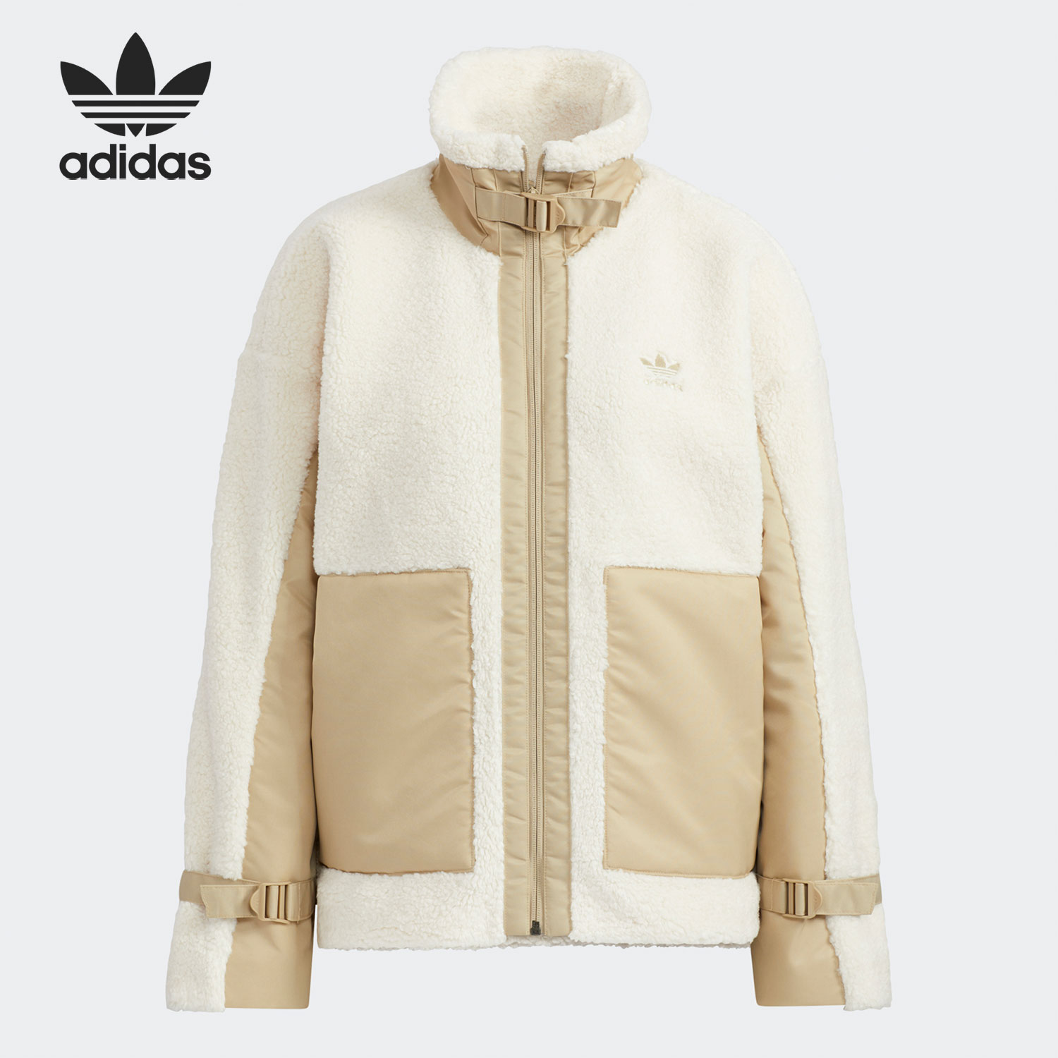 Adidas Womens Original Fur Jacket HC6603 Winter SHERPA BIKER Coat