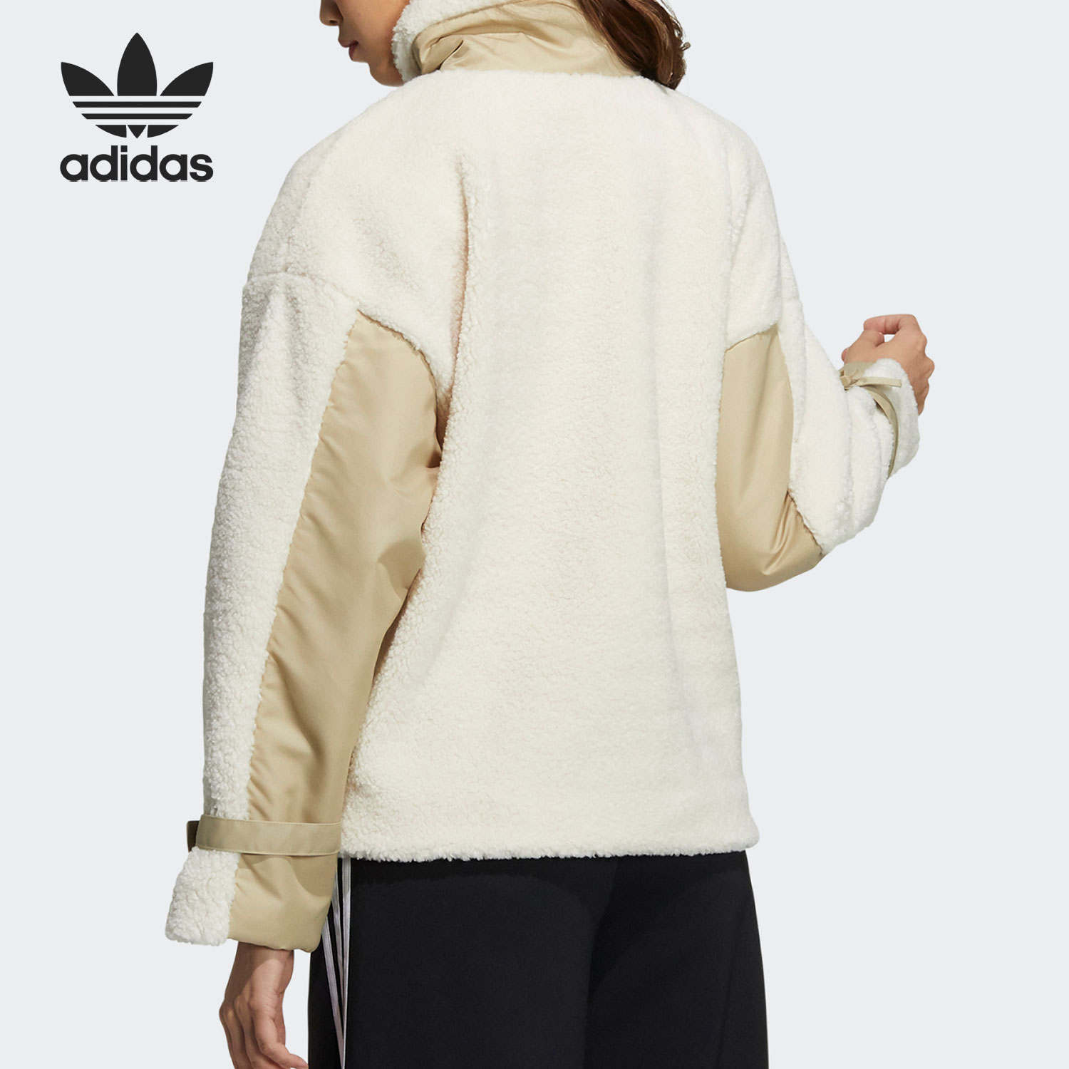Adidas Womens Original Fur Jacket HC6603 Winter SHERPA BIKER Coat