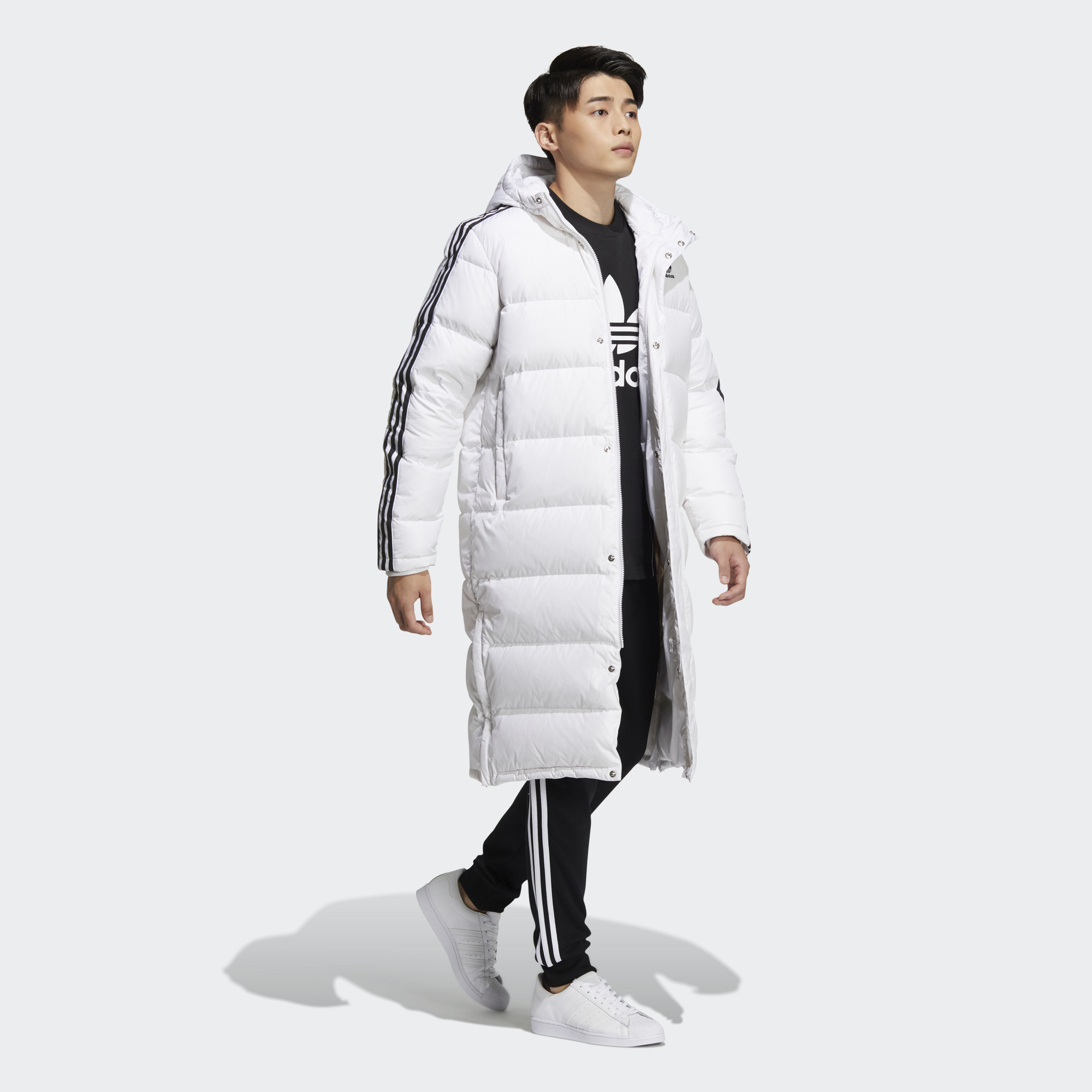 Adidas Originals Mens Long Down Coat HI4658/HI4659 Two Colors White/Black Down Jacket