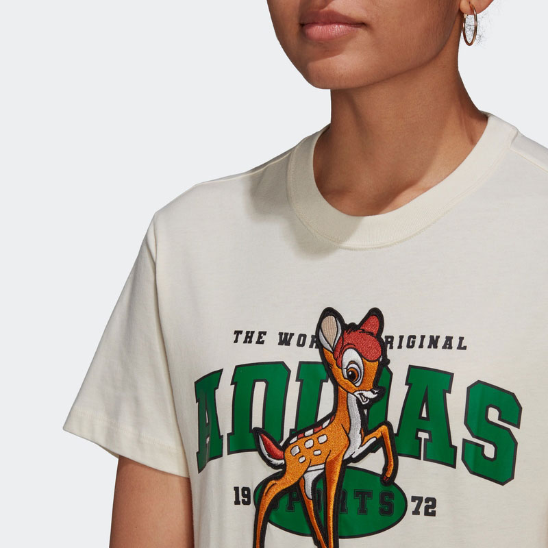 Adidas Womens Disney Bambi Graphic Tees HD2753 White Tshirt