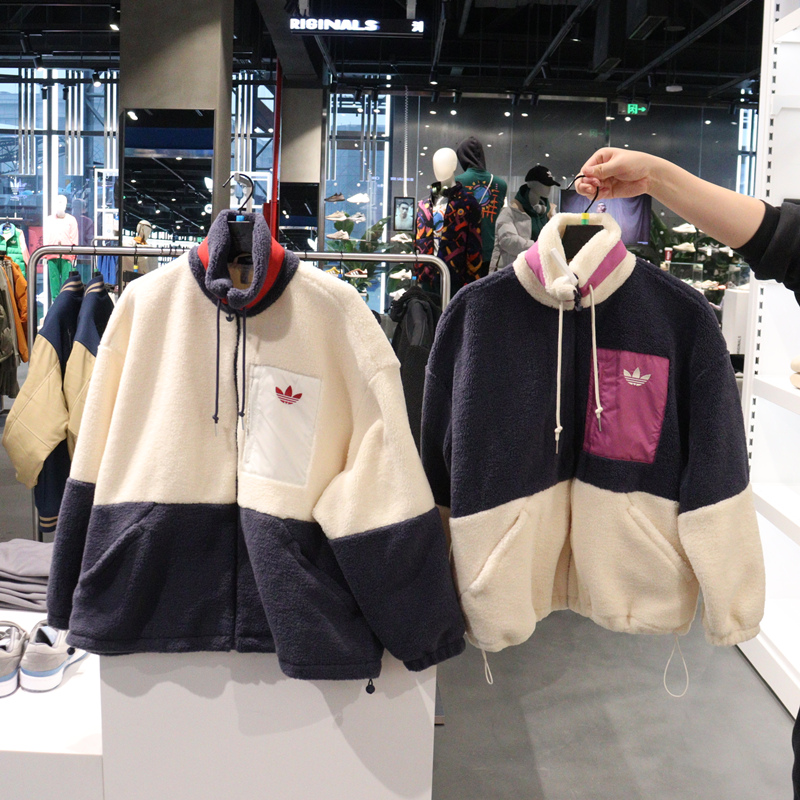 Adidas Original Multi Color Womens HR3455 HR3456 Jacket Sport Fleece Warmly SHORT SHERPA  Jacket ショート シェルパジャケット