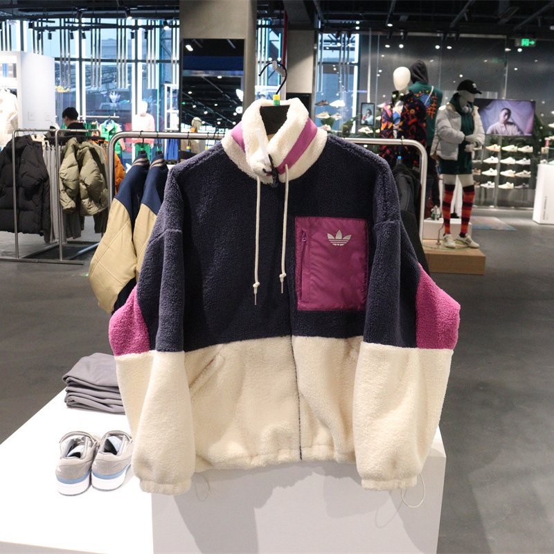 Adidas Original Multi Color Womens HR3455 HR3456 Jacket Sport Fleece Warmly SHORT SHERPA  Jacket ショート シェルパジャケット
