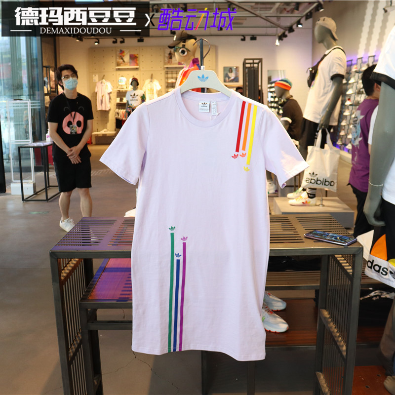 Adidas White GJ6588 Adicolor Essentials Tee Dress