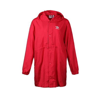 Adidas Womens Windbreaker Red EC1880 Long Dress Hoody