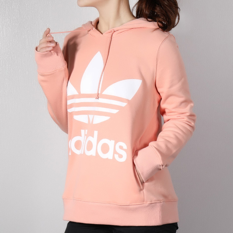 Adidas Trefoil Hoodie DV2560 Oversized Graphic Sweatshirt Women Hoody