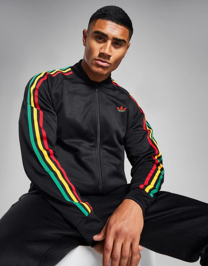 Original Adidas Colorful Rasta Jacket IS2886 Track Top Jamaica Jacket